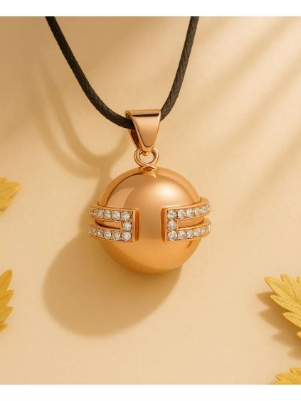 Těhotenská bola Rose Gold Swarovski Crystals Cache Coeur