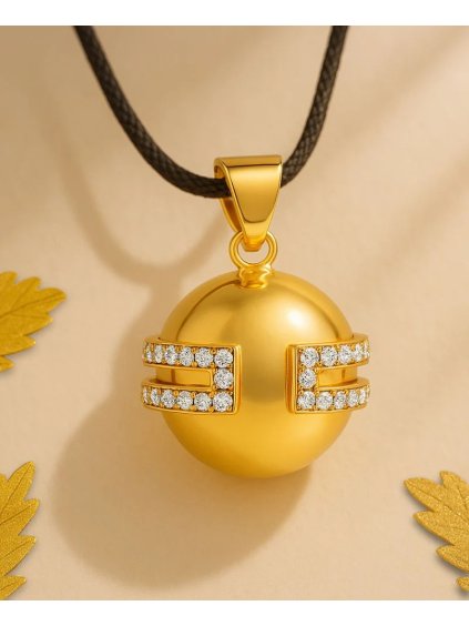 Těhotenská bola zlatá Swarovski Crystals