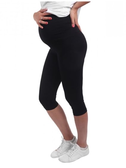 Těhotenské legíny capri černé 34