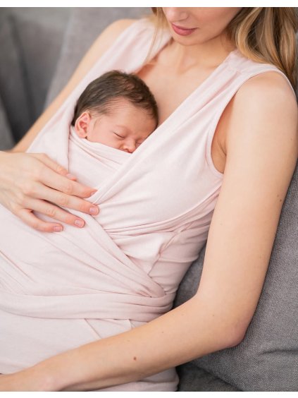 Tričko na klokánkování pudrové bez rukávů