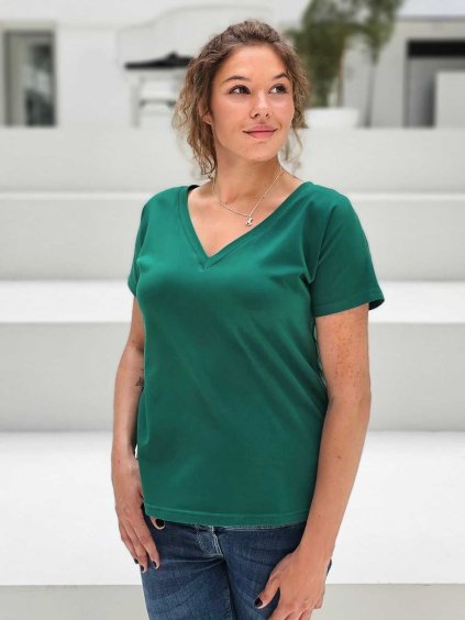 těhotenské a kojící tričko zelené walis