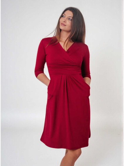 těhotenské a kojicí šaty chelsea 3v1 bordó