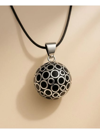 Těhotenskáá bola černo stříbrná s bublinkami