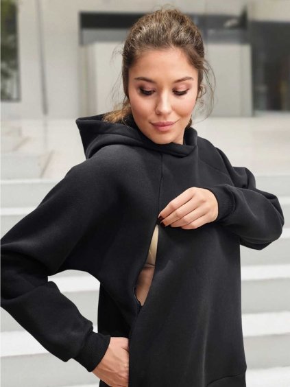 kojicí mikina černá oversize