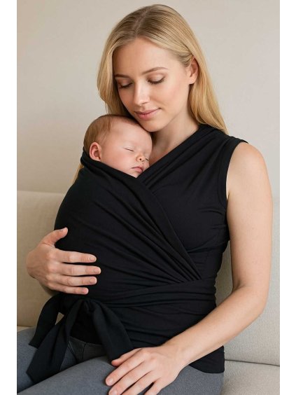 Zavinovaci tricko cerne bez rukavu Emberlyn