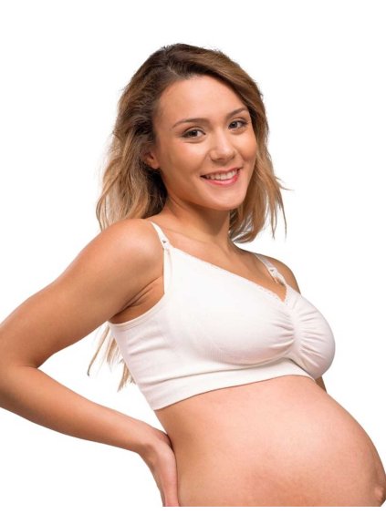 kojicí podprsenka bílá bez kostic bio bavlna