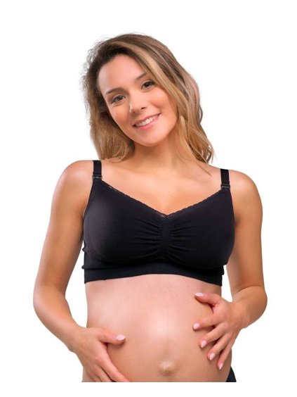 kojicí podprsenka bez kostic černá bavlněná