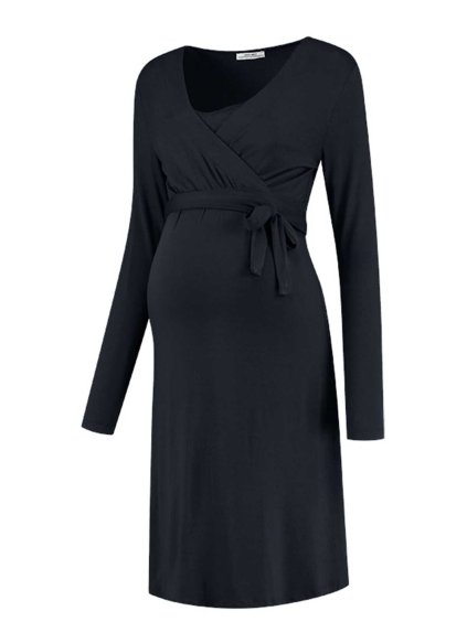 těhotenské šaty tmavě modré z tencelu 3v1