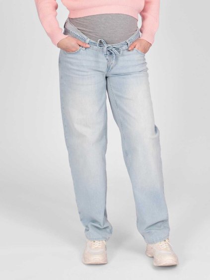 Široké těhotenské džíny kate světle modré