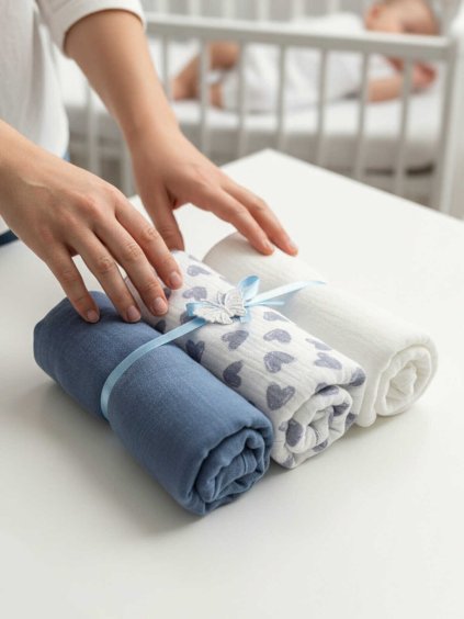 plenky pro miminko z mušelínu pro kluka