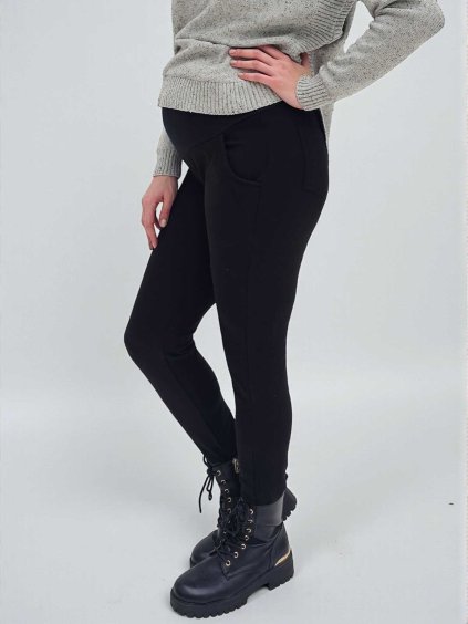 těhotenské zateplené tepláky černé