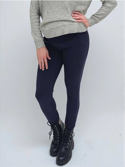 zateplené těhotenské tepláky modré