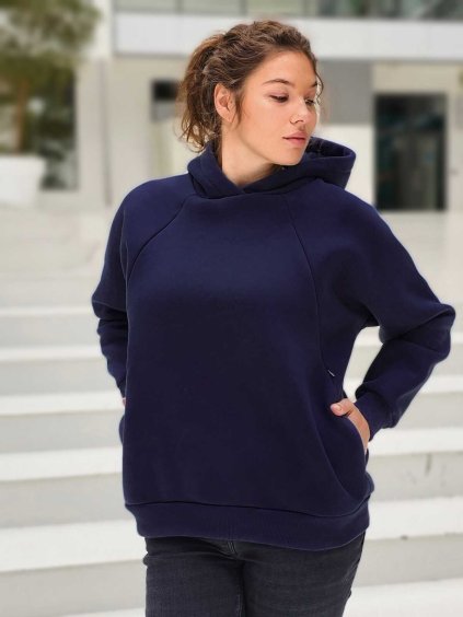 těhotenská a kojicí mikina tmavě modrá oversize