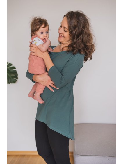 Těhotenská tunika mořská šalvěj 3v1