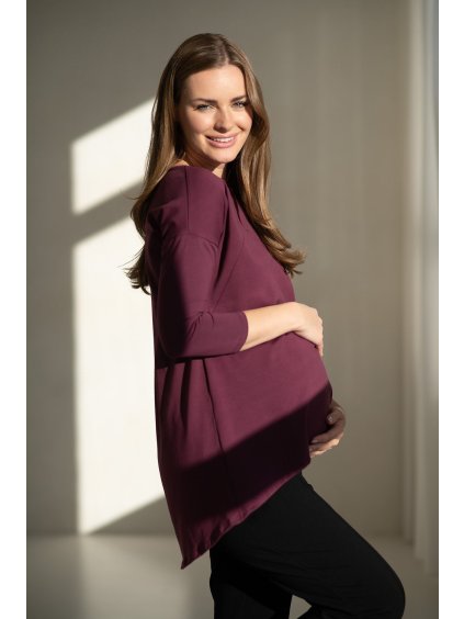 Těhotenská tunika fialová bavlněná