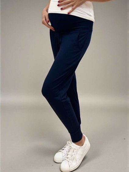 těhotenské joggersy tmavě modré