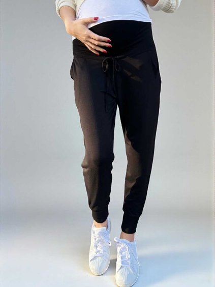 těhotenské tepláky joggersy černé