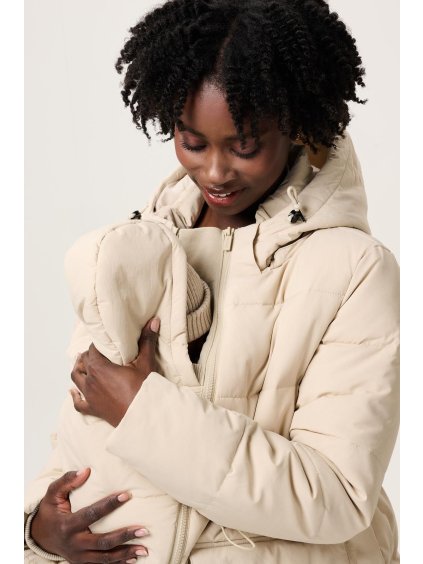 Těhotenská a nosicí bunda zimní krémová