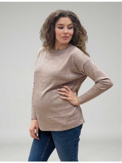 kojicí svetr molly hnědý melange