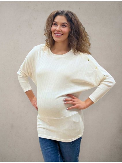 těhotenský svetr bílý ecru 3v1