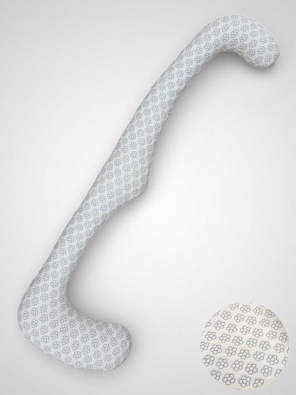 kojicí polštář e ecru šedé kvítky