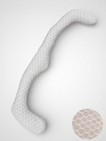 kojicí polštář e ecru růžové kvítky