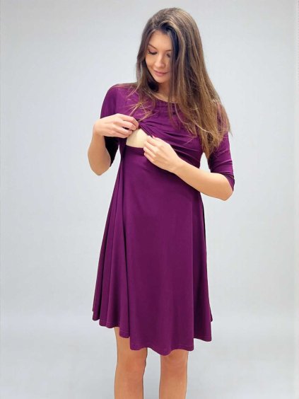 kojicí šaty tmavě fialové 3v1