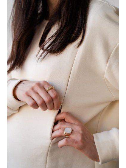 Kojicí mikina ecru oversize