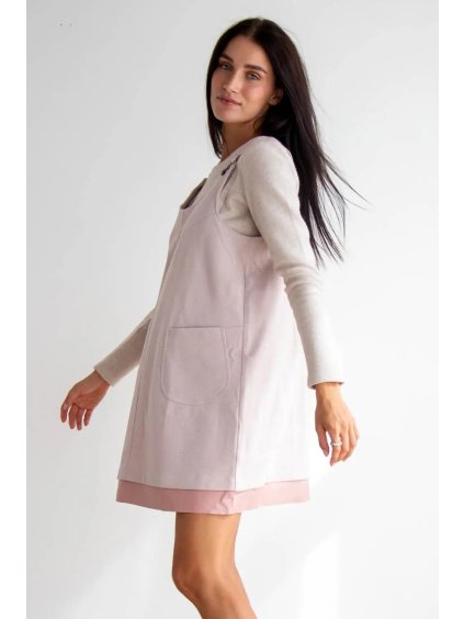 Těhotenská šatovka pudrově růžová