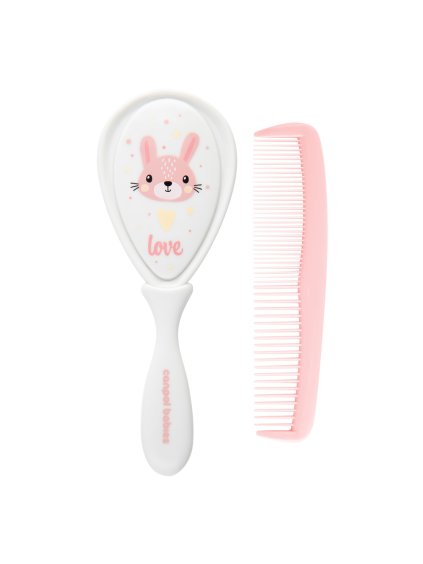 Canpol babies Hřeben a kartáč CUTE ANIMALS růžový