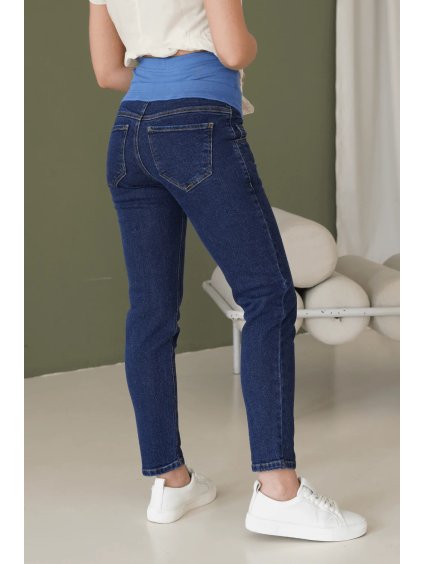 Tmavě modré těhotenské džíny Mom Jeans