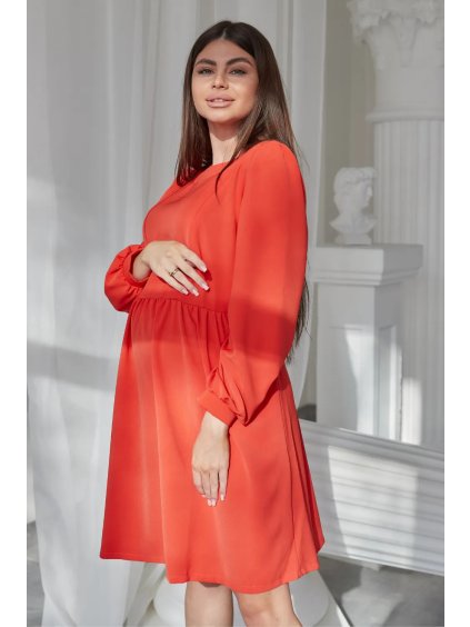 Těhotenské šaty korálové 3v1