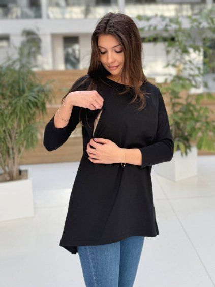 kojici bluza cerna bavlnena