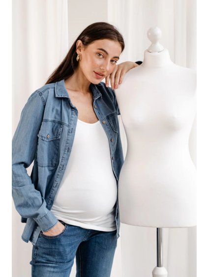 Džínová těhotenská košile