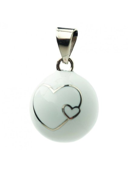 Těhotenská rolnička ESSENTIALS White 2 hearts