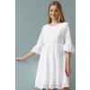 Těhotenské a kojicí šaty bílé volný střih
