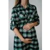 Těhotenské košilové šaty kostkované zelené