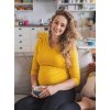 Těhotenské a kojící tričko žluté bavlna