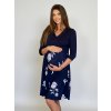 těhotenské šaty tmavě modré květinové