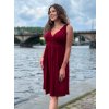 těhotenské a kojící šaty na ramínka bordó