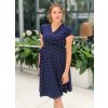 Těhotenské a kojící šaty tmavě modré s puntíky