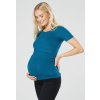 Těhotenské tričko modré petrolej