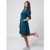 těhotenské a kojicí šaty petrolejové