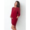 Mikinové těhotenské a kojící šaty bordó