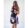 kojící šaty na ramínka modré květinové