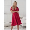 Těhotenské a kojící šaty uvazovací červené s puntíky