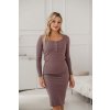 Těhotenské a kojící šaty hnědé rose tummy