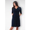 elegantní šaty pro těhotné modré s puntíky