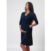 těhotenské šaty tmavě modré s puntíky