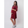 těhotenské a kojicí šaty bordó 34 rukáv